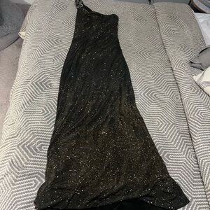 One shouldered evening gown